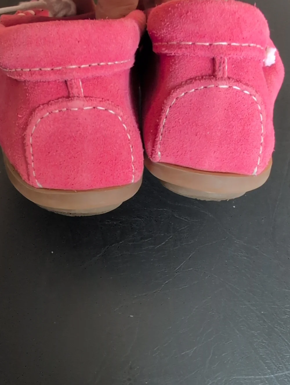 Minnetonka Pink Beaded Suede Moccasin Flats
